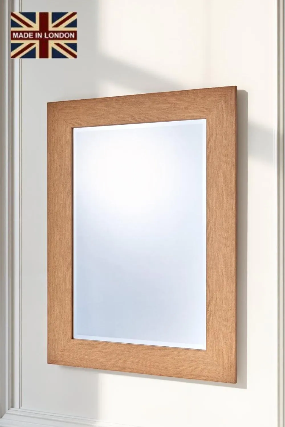 Yearn Mirrors Oak Effect Framed Wall Mirror 93.5x119cm in Natural