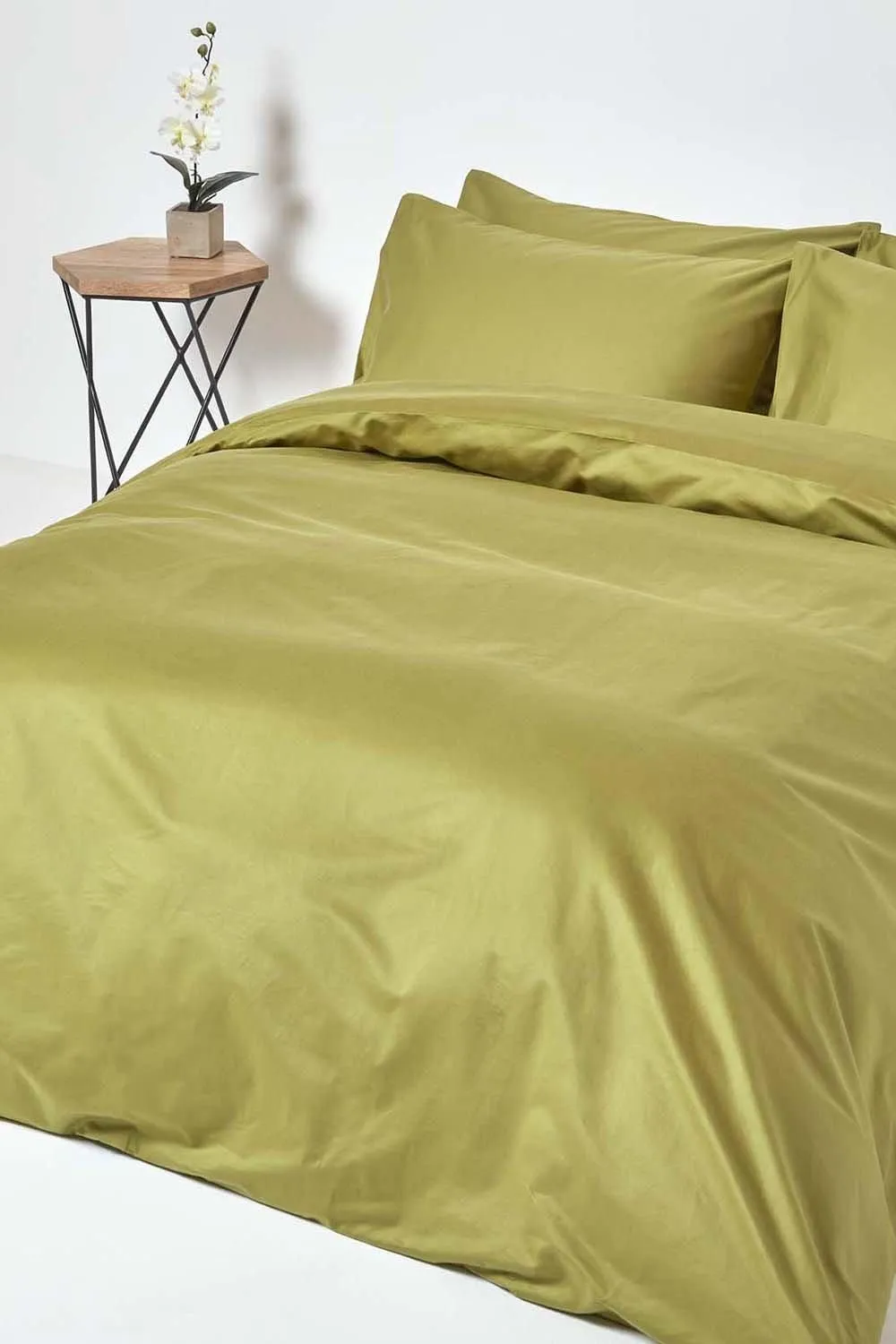 Homescapes Egyptian Cotton Flat Sheet 1000 Thread Count in Olive 4