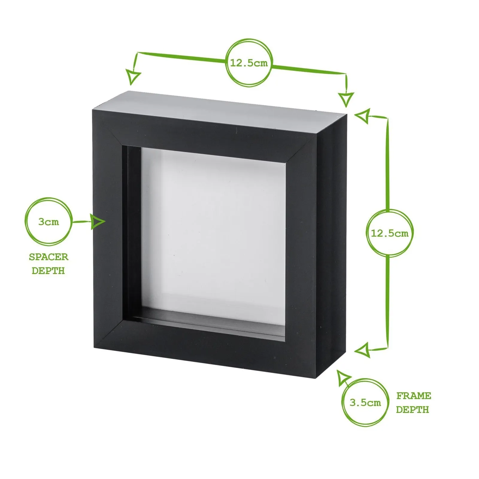 Nicola Spring 3D Box Photo Frame - 4 x 4" in Black 4
