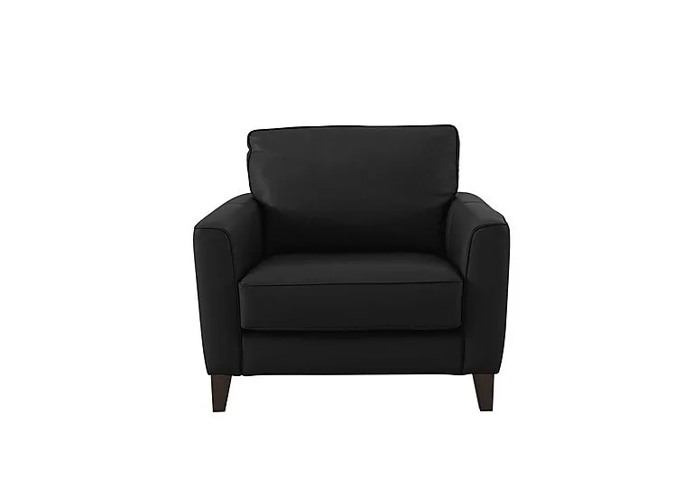 Brondby Leather Armchair - Classic Black
