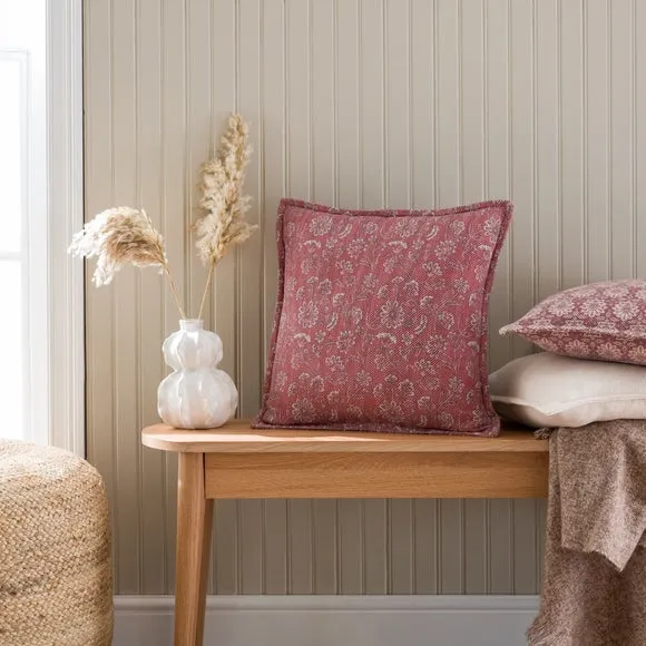 Paisley Burgundy Square Cushion Cover