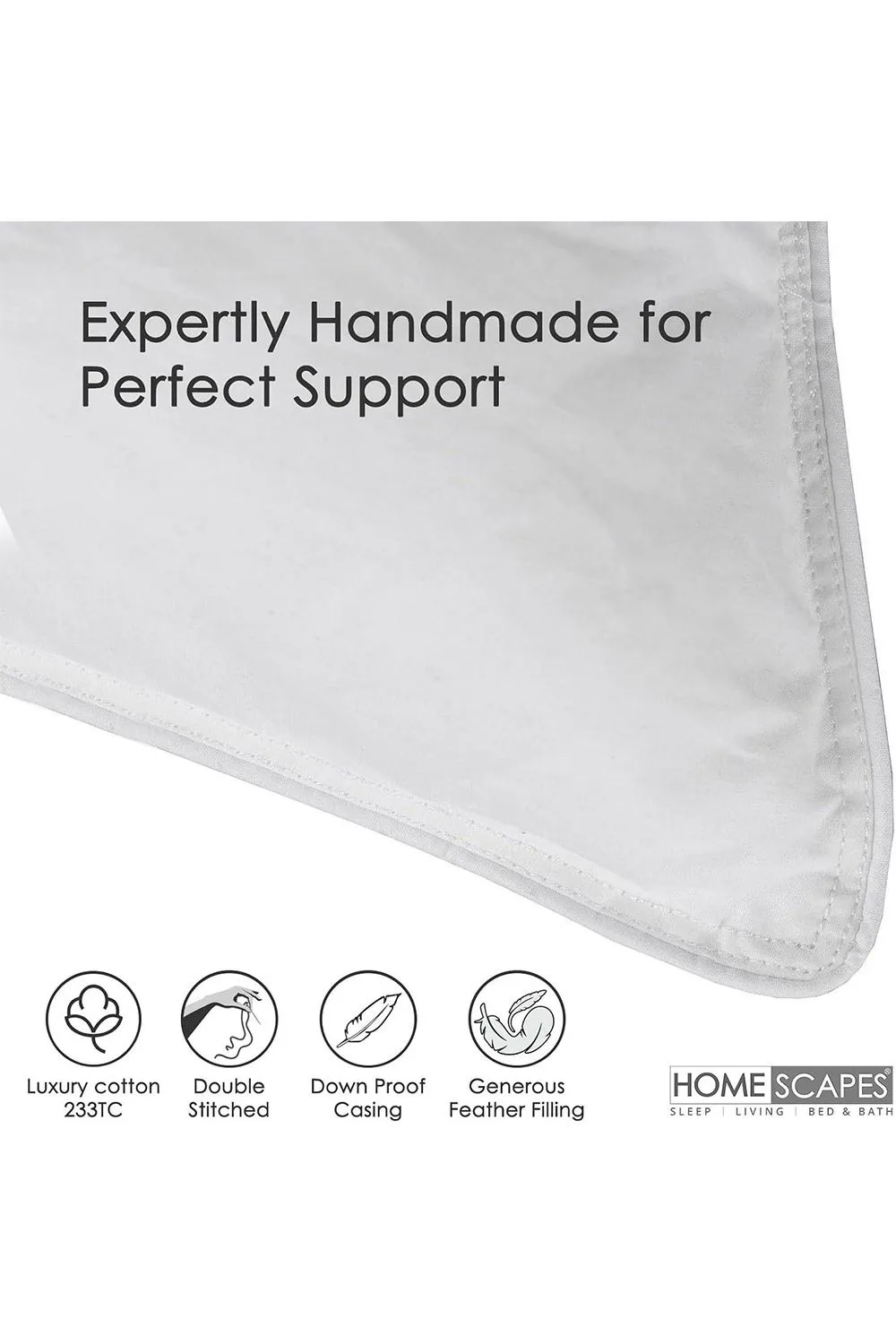 Homescapes Duck Feather Pillow x 6 in White 3