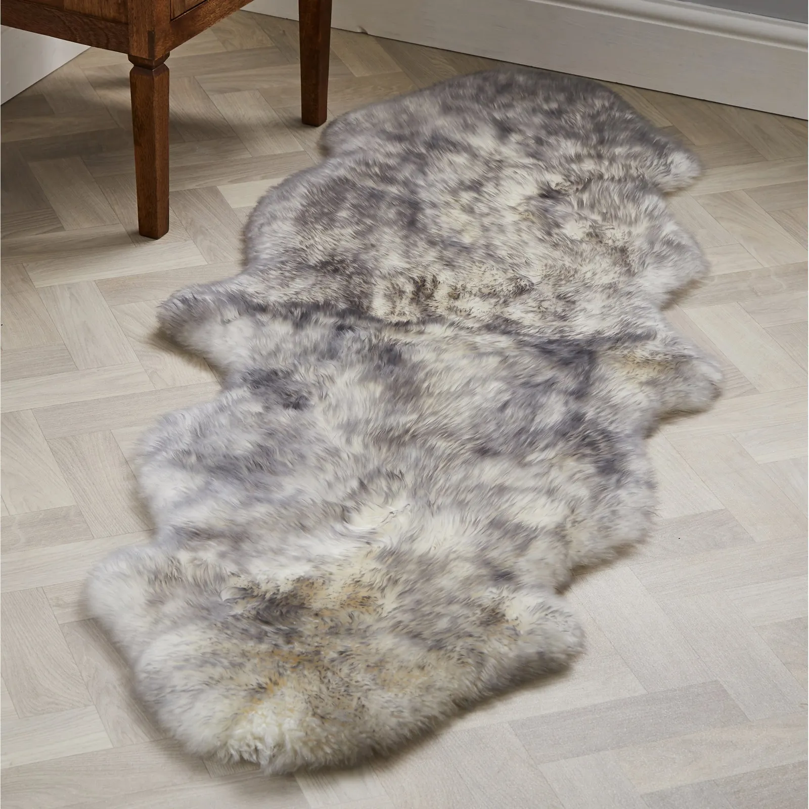Double Pelt Sheepskin Rug Grey