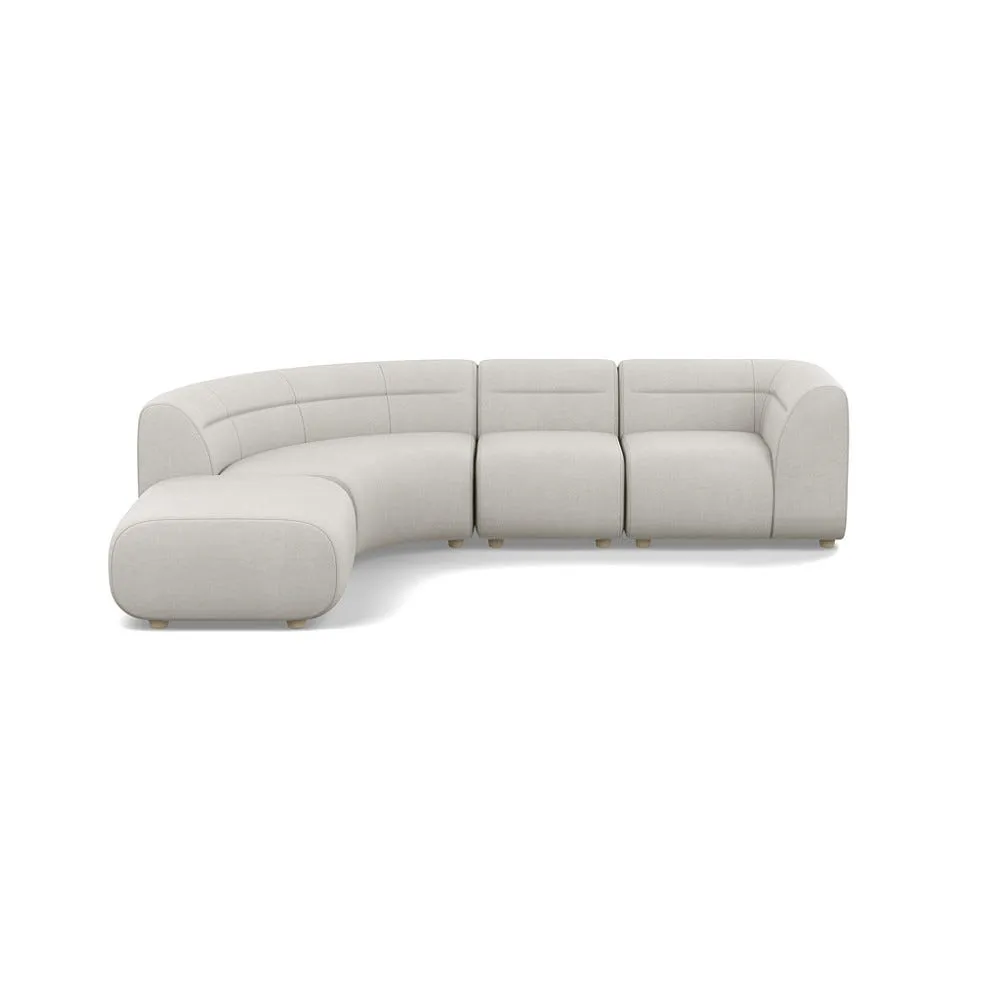 Heal's Lilli Left Hand Facing Curved Corner Sofa Capelo-Linen Sea Salt Natural Beech Feet 1