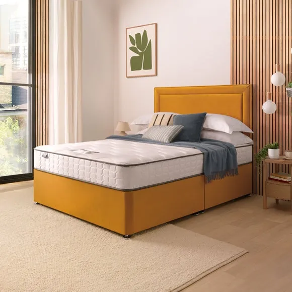 Silentnight Divan Bed With Malvern Velvet Headboard and 800 Pocket Sprung Mattress