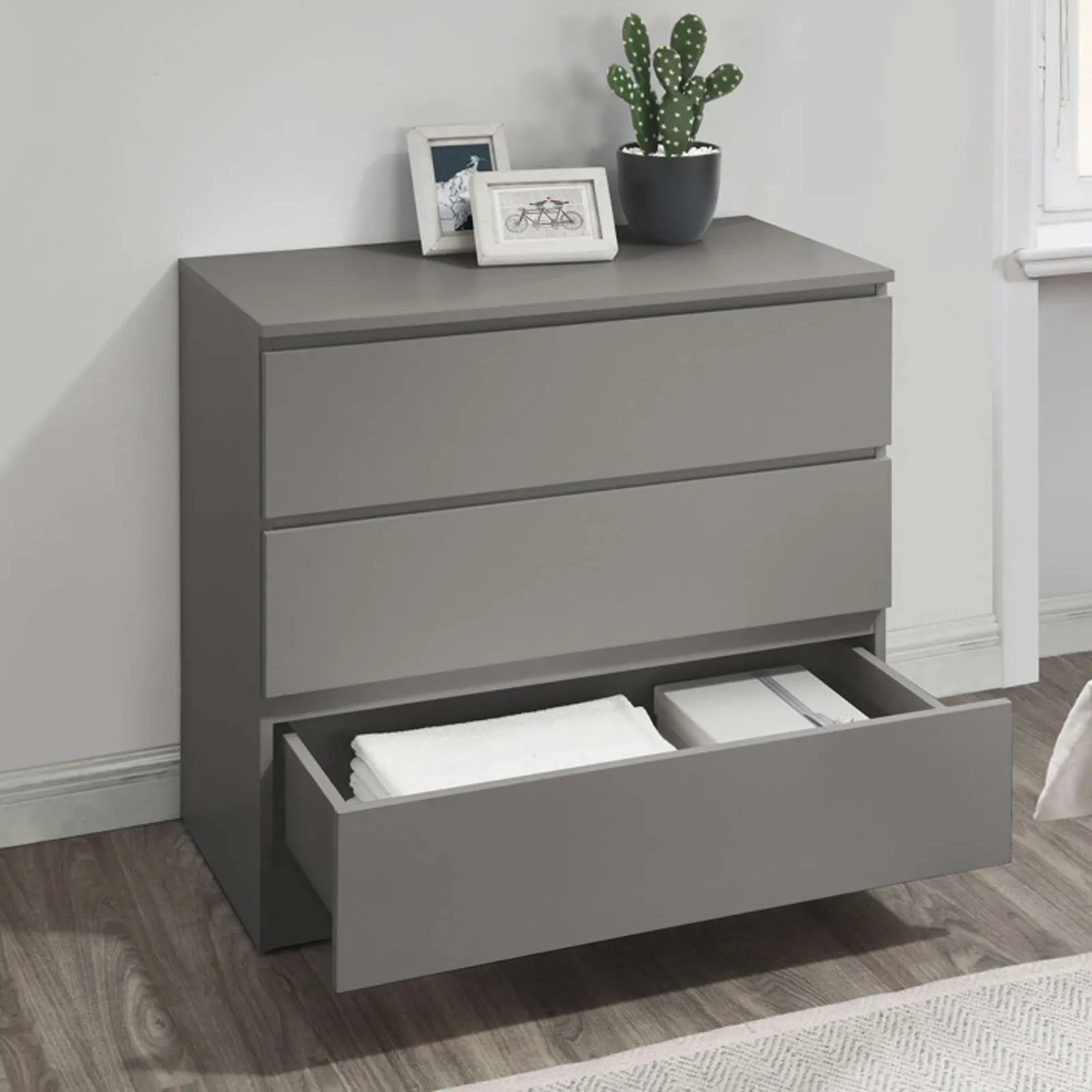 Birlea Oslo 3 Drawer Chest in Grey 2