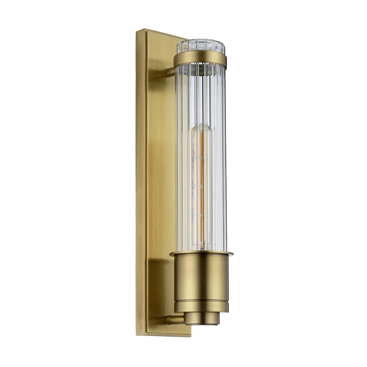 Netlighting Wellington 1 Light Wall Light Aged Brass IP44 in Yellow 2