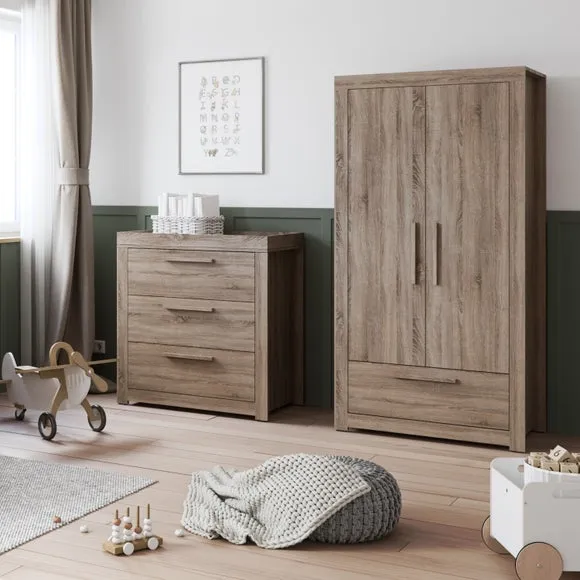 Little Acorns Ellesmere 3 Drawer Chest and Wardrobe Nursery Set 1
