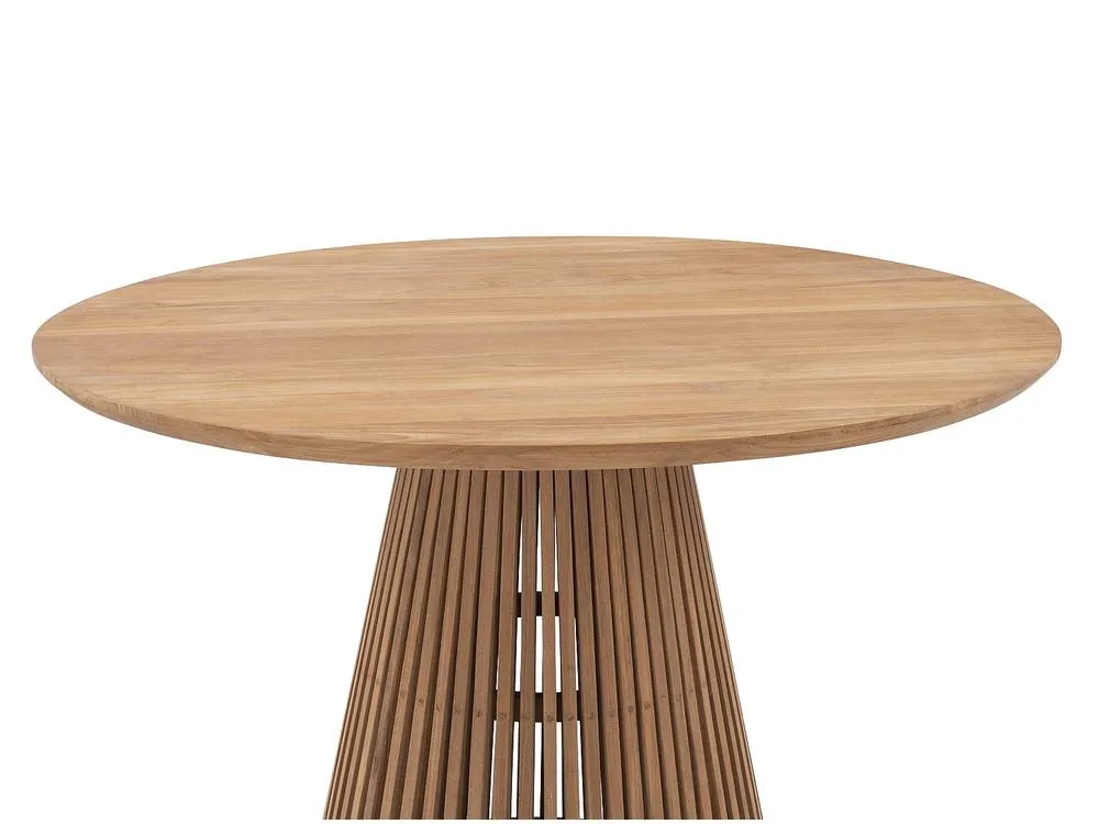 Vente-unique Teak Garden Dining Table D.120 Cm - Light Natural - TRIANI By MYLIA in Light Oak 6
