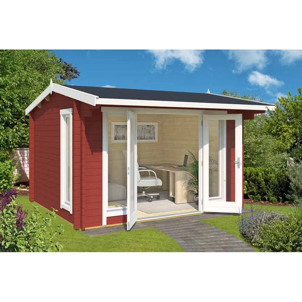 Lasita Maja Ltd Jubilee 44-Log Cabin, Garden Room, Home Office - L370xW412.5xH245.1 cm in Light Brown 5