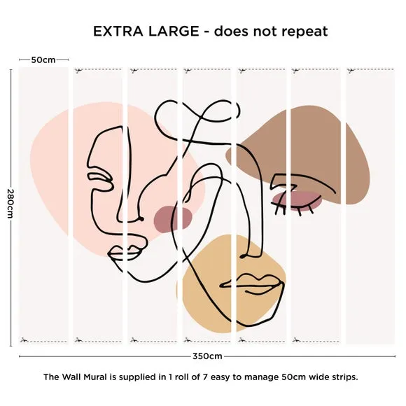 Abstract Faces Wall Mural 3