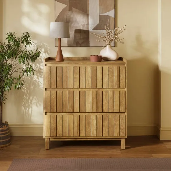 Humphrey 3 Drawer Chest, Mango Wood Effect