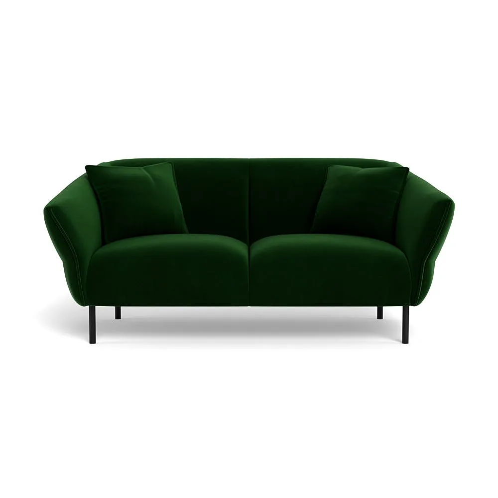Heal's Alto 2 Seater Sofa Smart Velvet Forest Black Feet 1