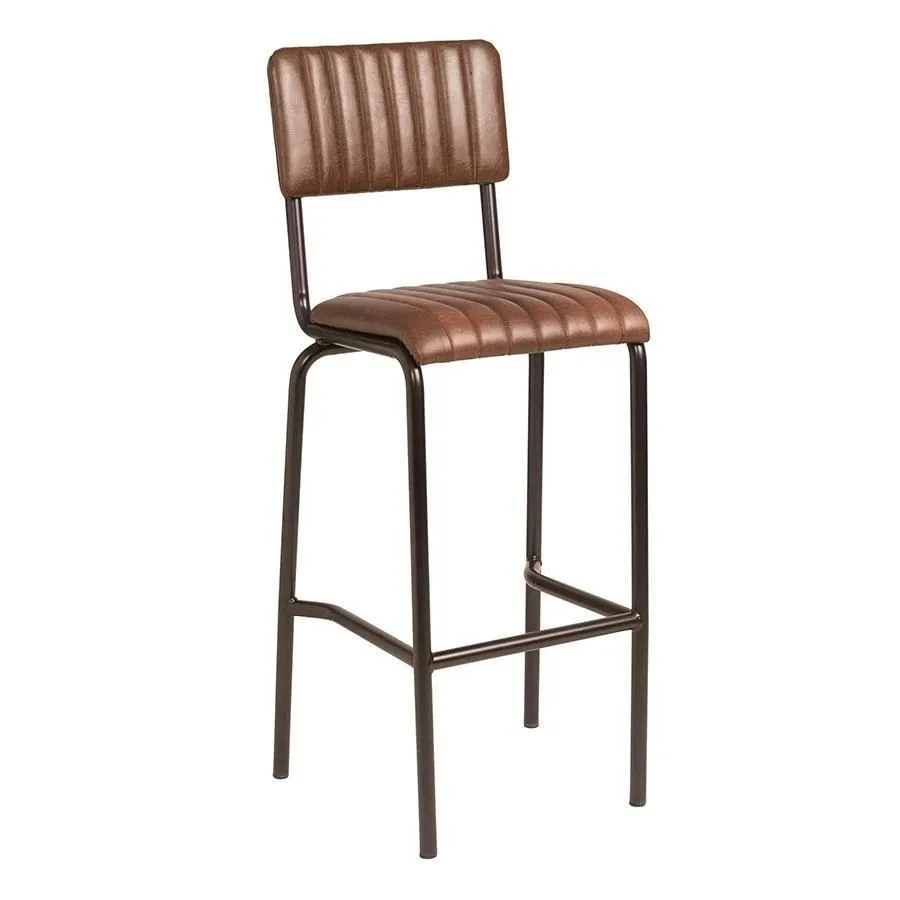 netfurniture Creme Bar Stool - Ribbed - Lascari - Brown