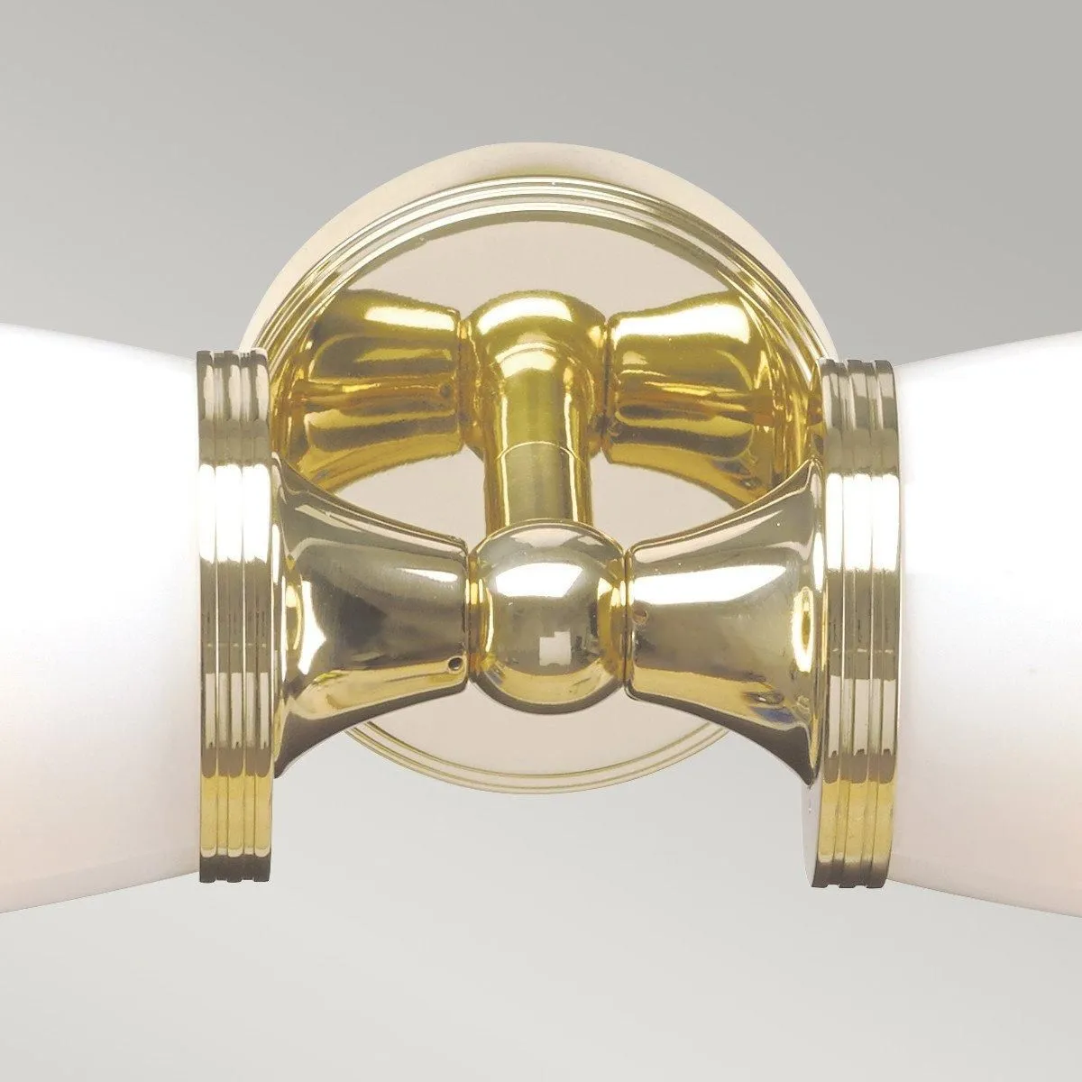 Netlighting Eliot 2 Light Bathroom Twin Wall Light Polished Brass IP44 G9 in Yellow 2