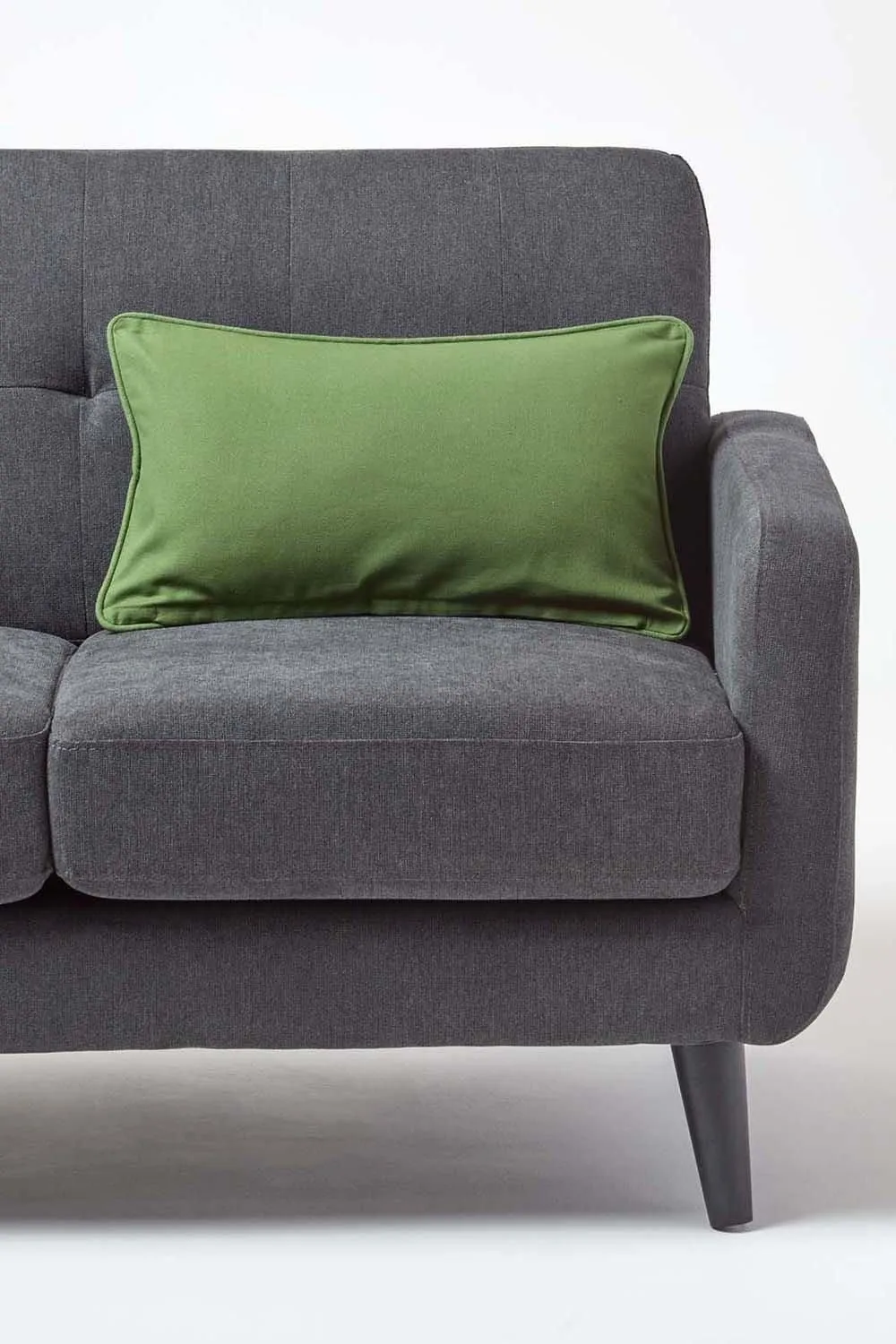 Homescapes Cotton Plain Cushion Cover in Olive 4