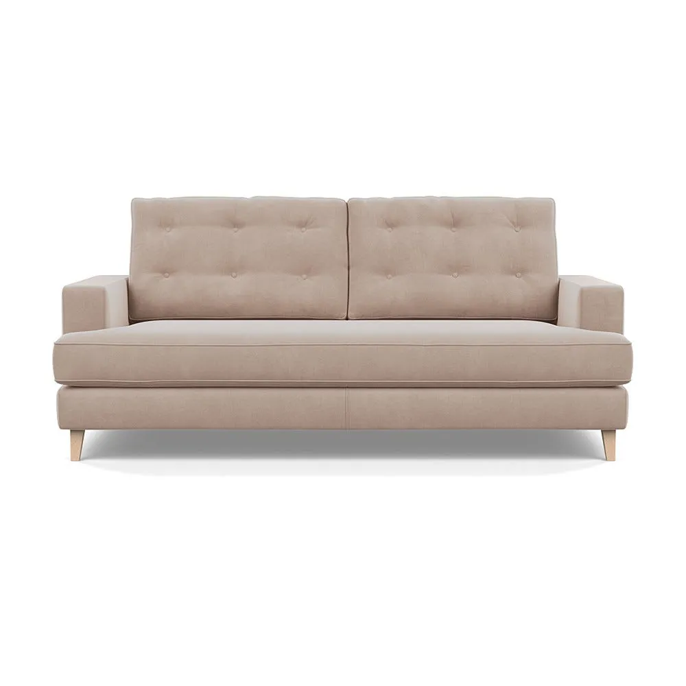 Heal's Mistral 3 Seater Sofa Smart Velvet Pebble Natural Feet