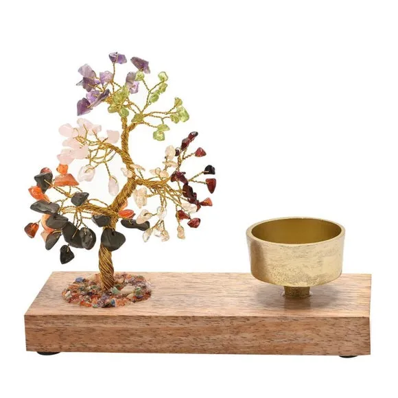 Serenity 7 Chakras Gemstone Tree Tealight Holder 3