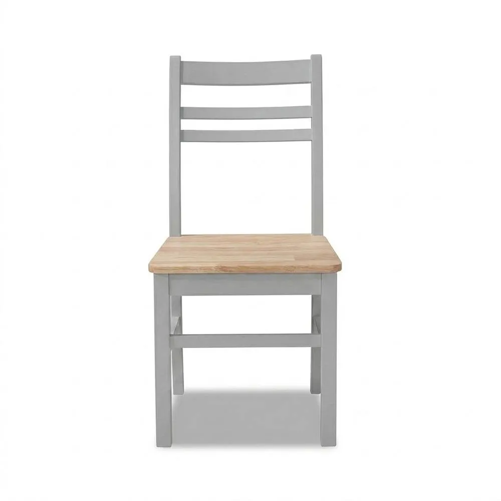 Statement Furniture Florence Country Style Wooden Chairs Set of 2 in Light Grey 5