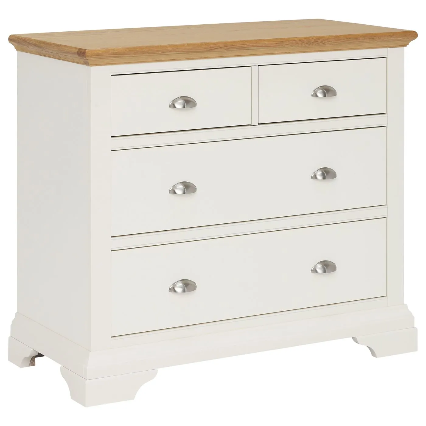 Carrington 2+2 Drawer Chest, Ivory and Oak