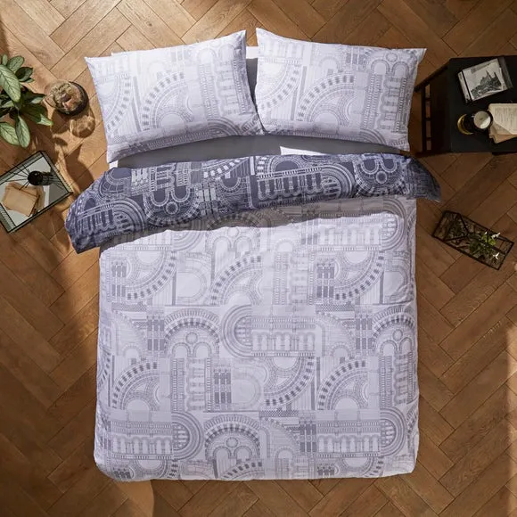 Waterhouse Charcoal Duvet Cover and Pillowcase Set 2