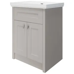 Wickes Hayman Matt Cashmere Traditional Freestanding Vanity Unit & Haven Basin - 881 x 600mm
