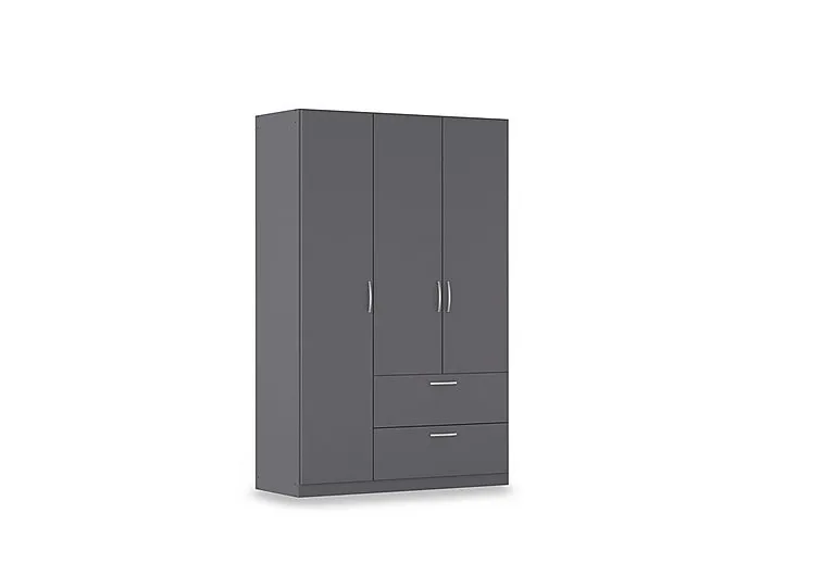 Impulse 136cm 3 Door Combi Décor Wardrobe - Metallic Grey