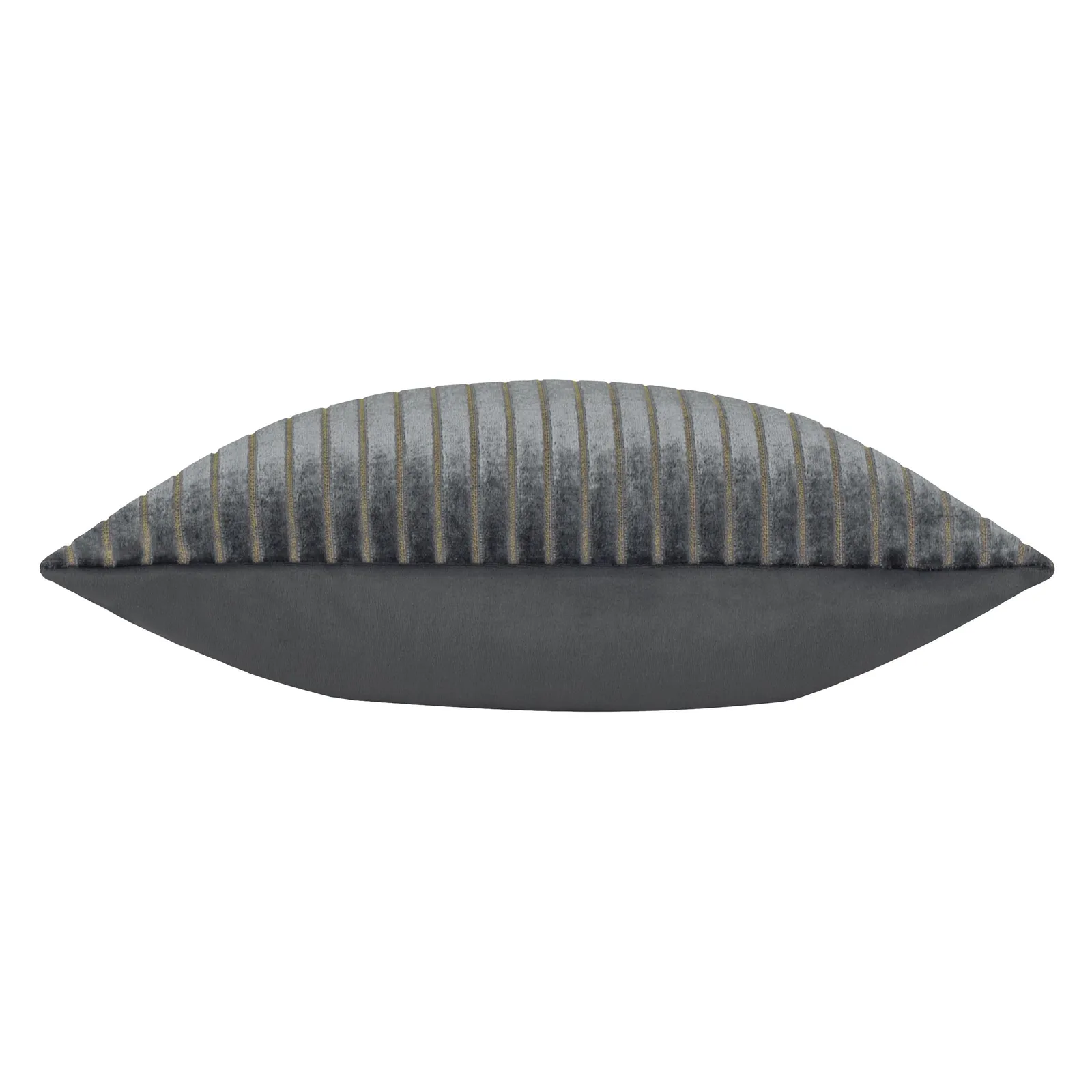 Paoletti Savoy Stripe Velvet Cushion in Charcoal 4