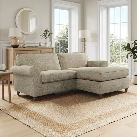 Flori Chunky Chenille Corner Chaise Sofa 1