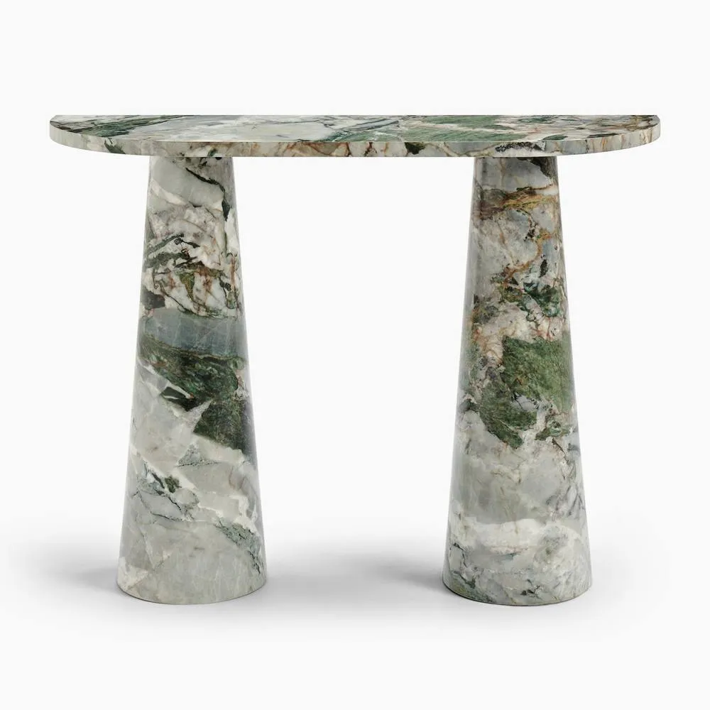 FurnitureboxUK Palma Marble Effect Console Table in Green 4