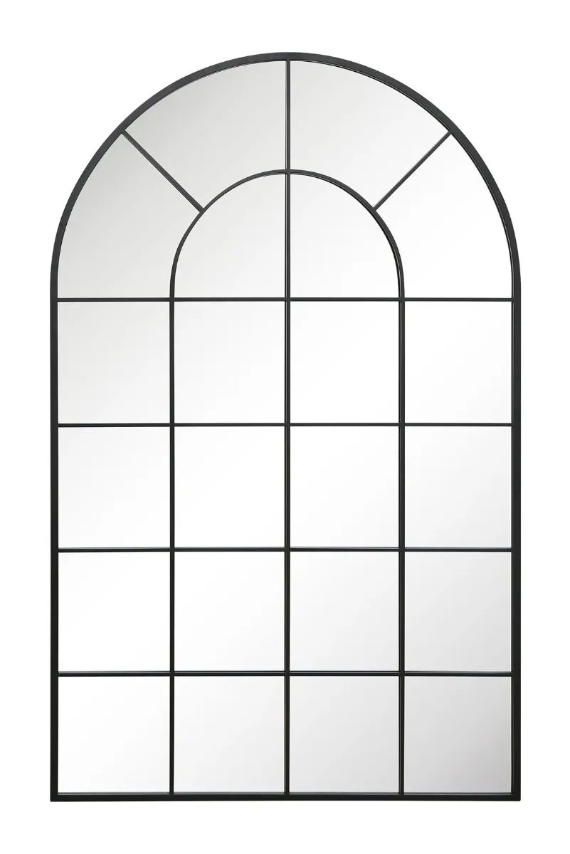 MirrorOutlet Black Framed Arched Window Garden Mirror 75" X 47" 190 x 120CM 3