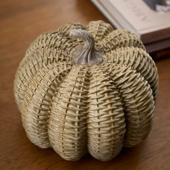 Woven Effect Resin Pumpkin Ornament 2