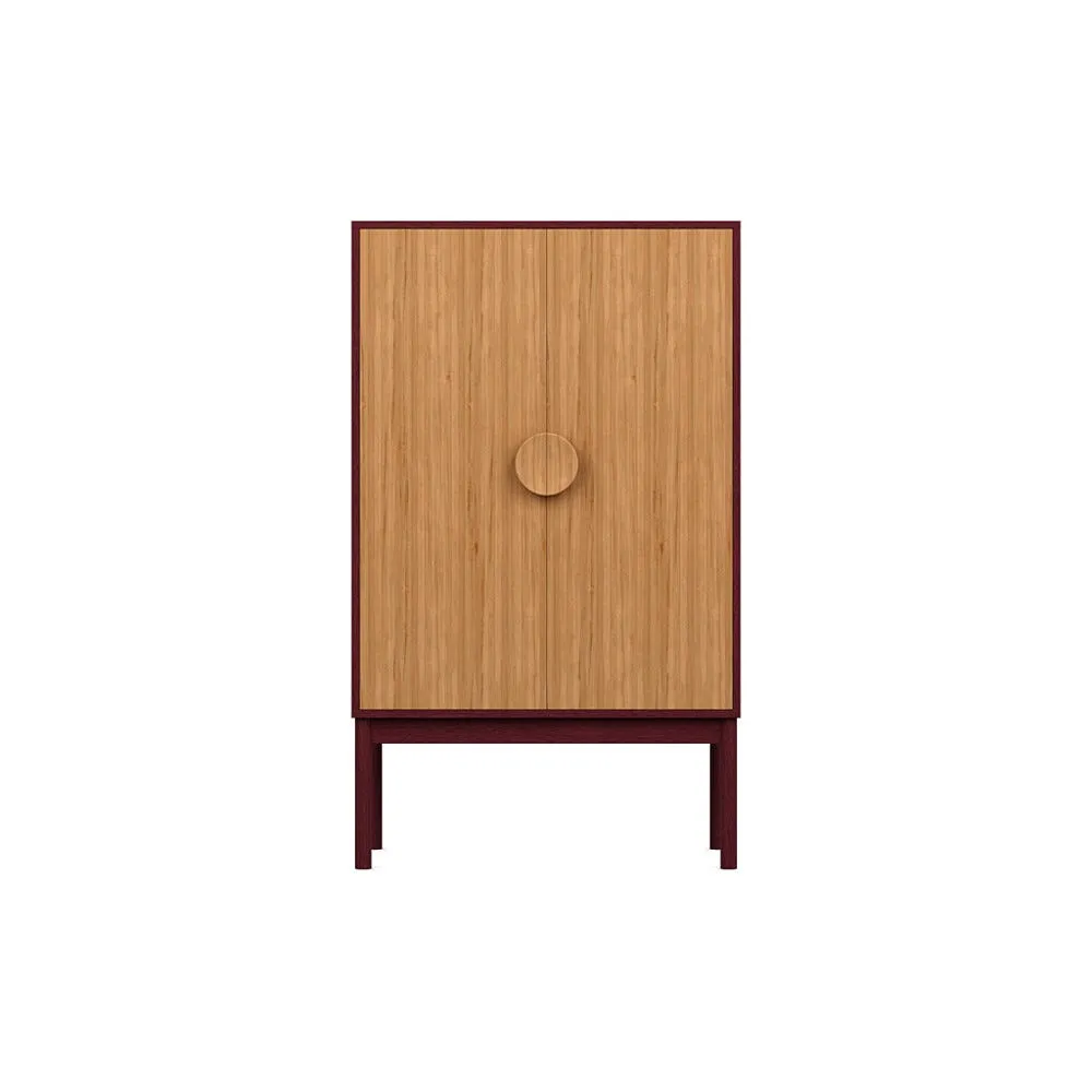 Heal's Tinta Highboard Red Stain Frame Natural Oak Doors