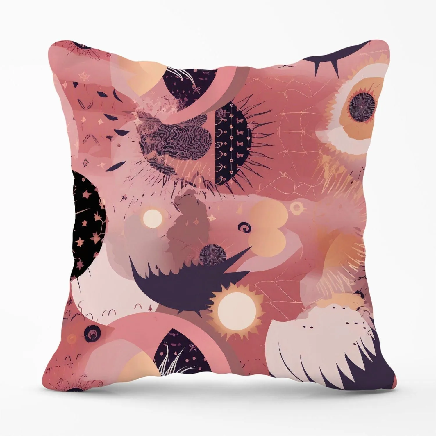 Warren Reed - Designer Abstract Red Pink Pattern Outdoor Cushion