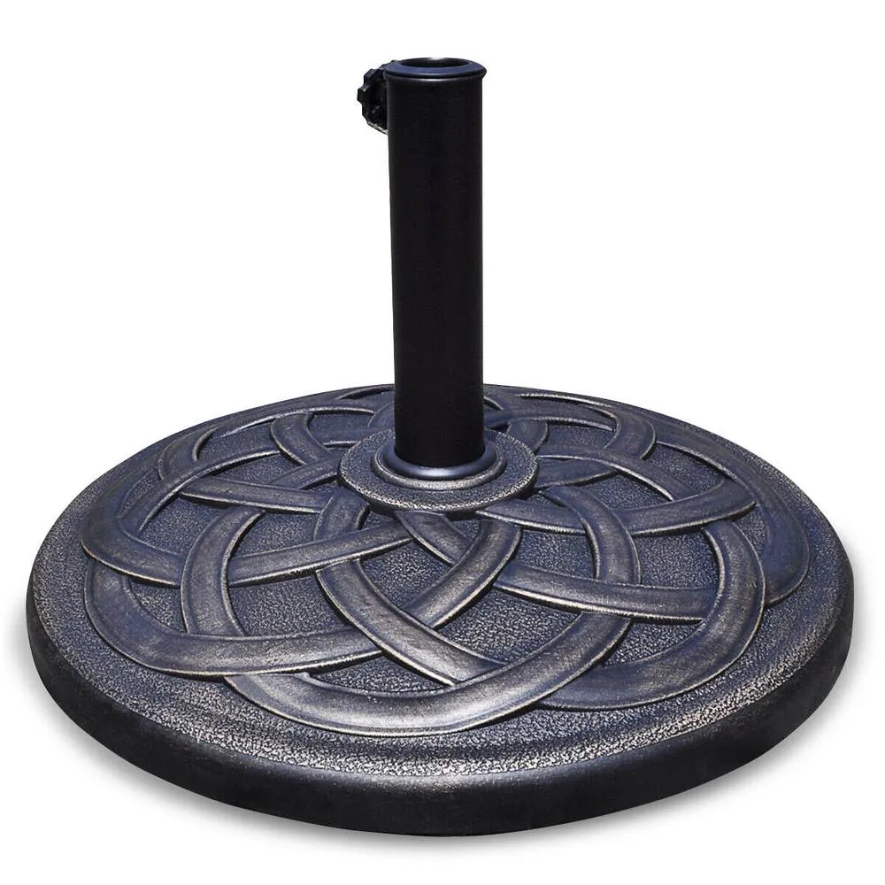 Costway Patio Outdoor Umbrella Stand Classic Round Parasol Stand Holder in Black