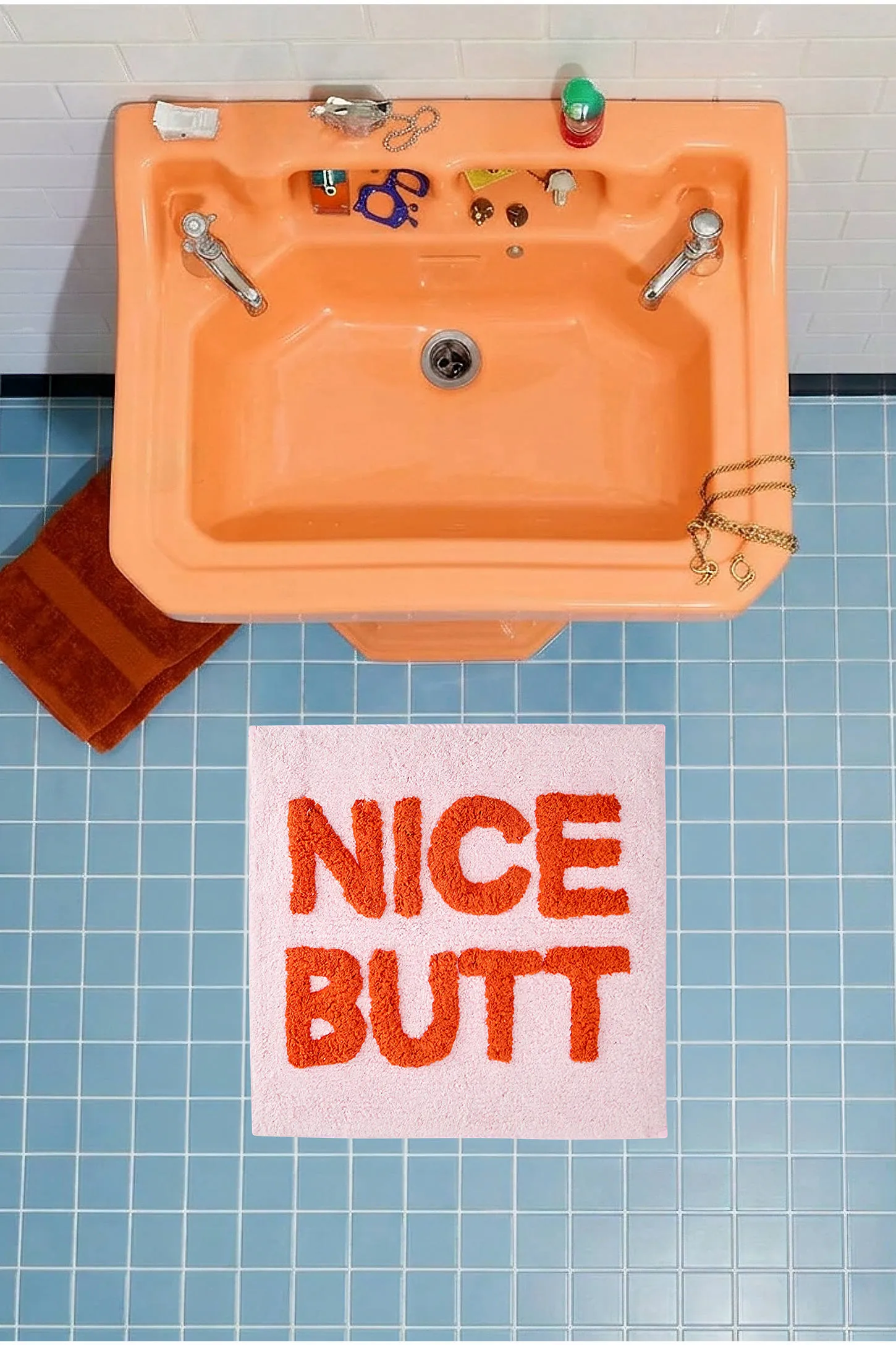 Nice Butt Square Bath Mat - Pink 2