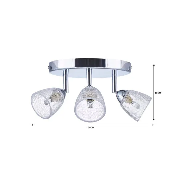 Balston 3 Light Glass Semi Flush Spotlight 6