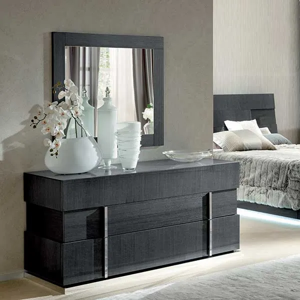 Borgia 3 Drawer Dresser, Grey Gloss | Barker & Stonehouse 2