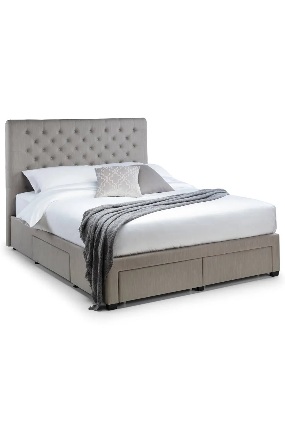 Julian Bowen Wilton Upholstered Storage Bed with 4 Drawers in Grey 3