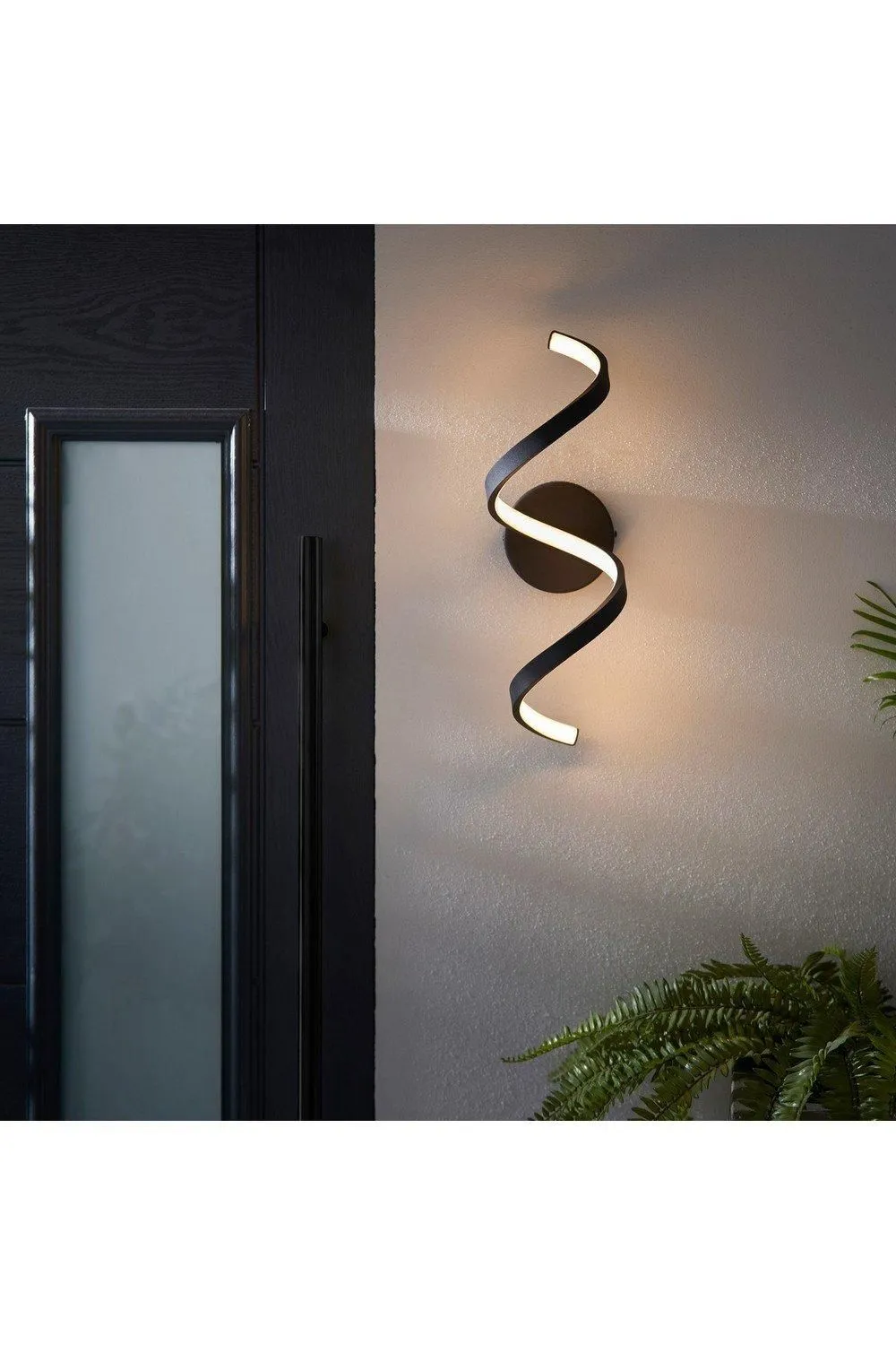 Netlighting Astral Modern Integrated LED Bathroom Wall Light Textured Black Warm White IP44 2