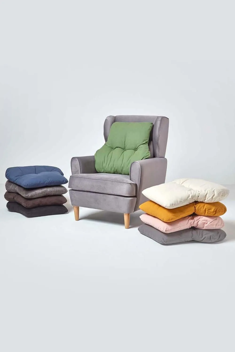 Homescapes Cotton Back Support Cushion in Navy 6