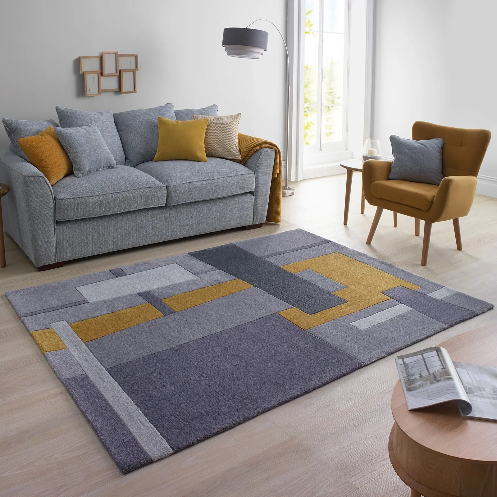 Elements Farg Abstract Rug Grey