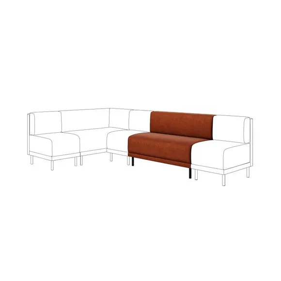 Mae Long Dining Bench, Matte Plush Velvet