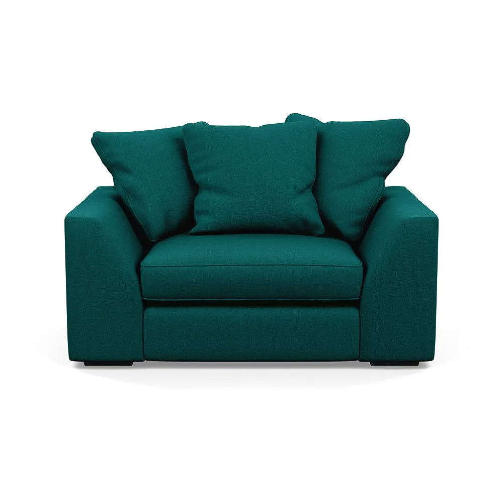 Heal's Cumulus Loveseat Brushed Cotton Pine Black Feet