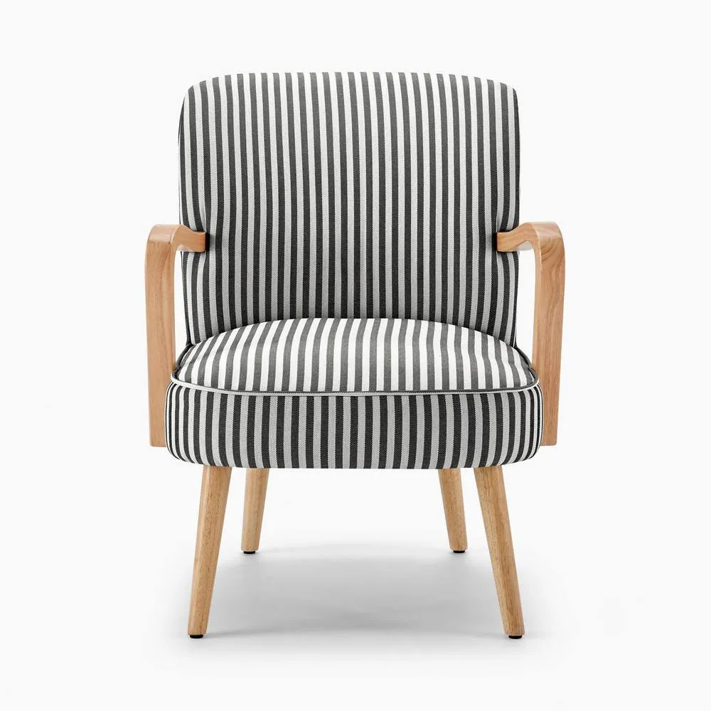 FurnitureboxUK Sylvie Accent Chair with Oak Effect Legs in Black 4