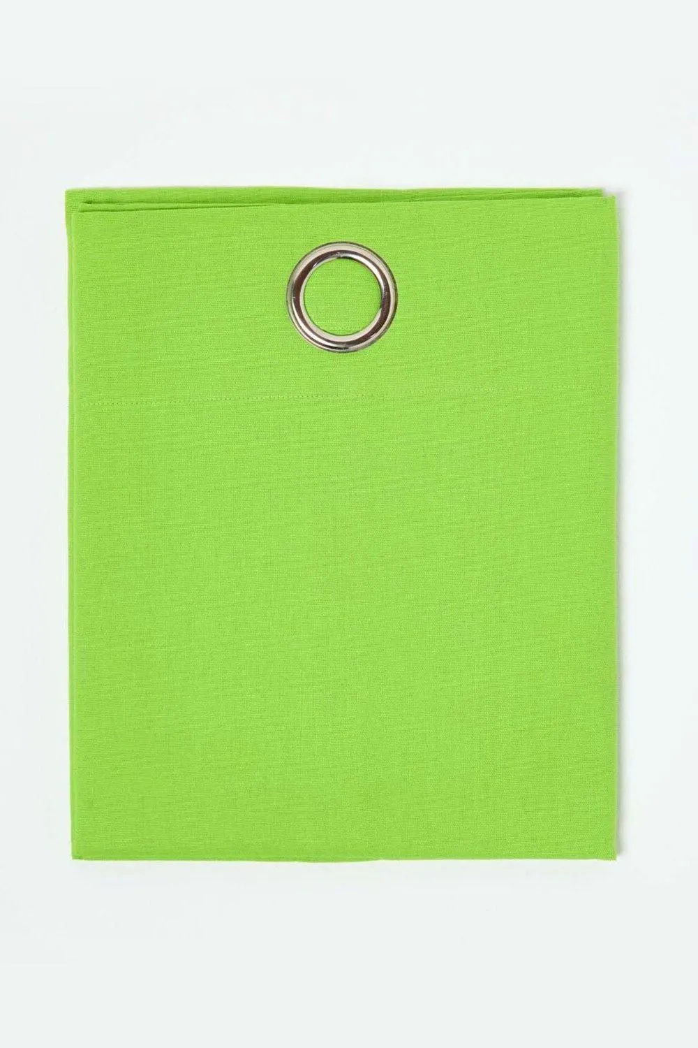 Homescapes Plain Cotton Ready Made Eyelet Curtain Pair in Green 3