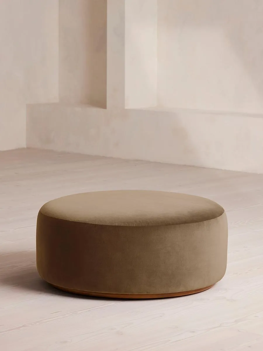 Aline Ottoman, Velvet, Truffle