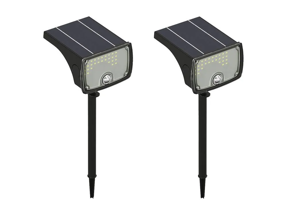 Vente-unique Set Of 2 Solar Motion Sensor Lights Or Wall Lights - 700 Lumens in Black