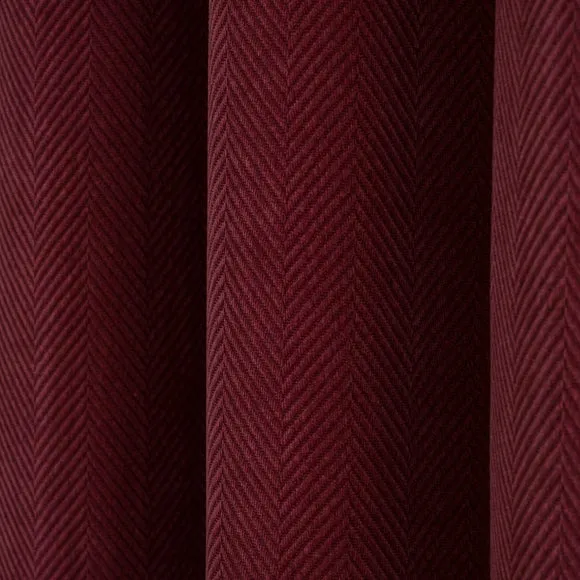 Soft Chenille Herringbone Eyelet Curtains 3