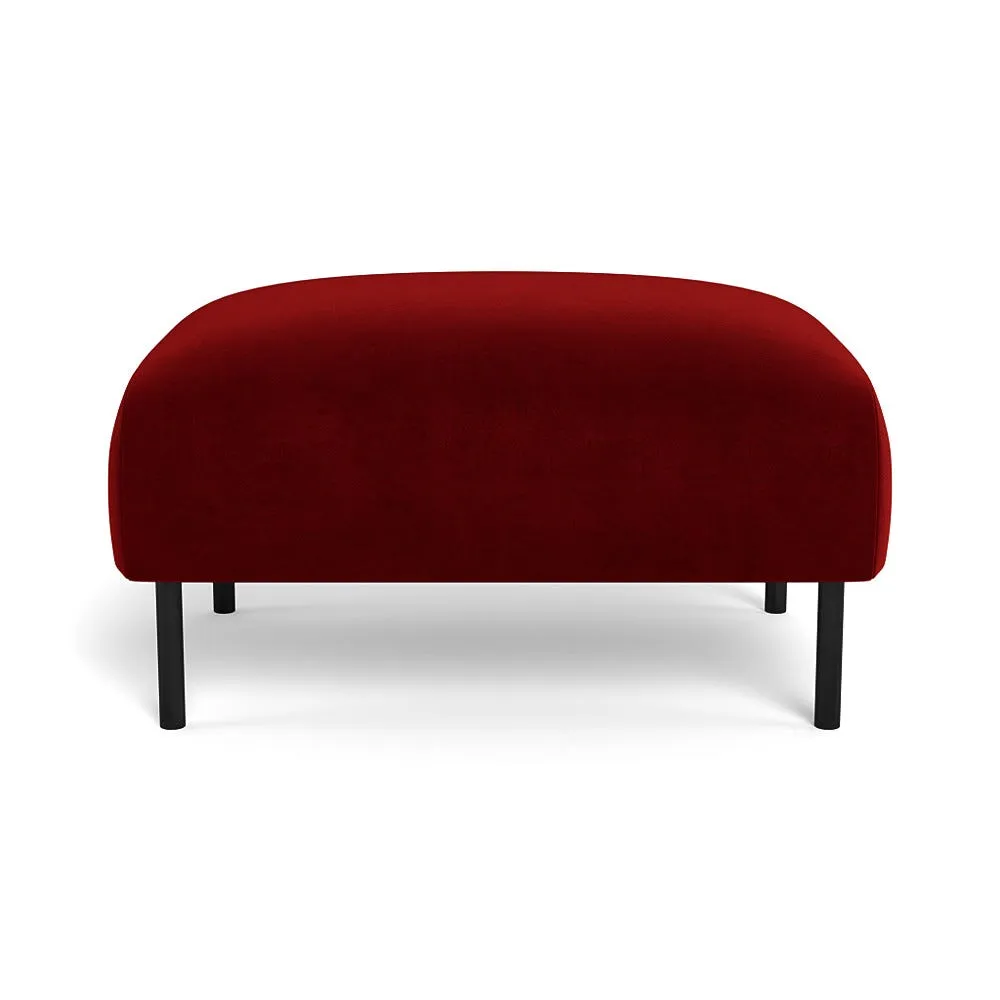 Heal's Alto Ottoman Smart Luxe Velvet Mulberry Black Feet